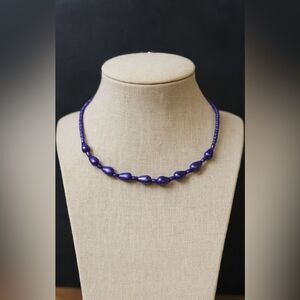 Vintage Y2K Women’s Purple Beaded Choker Princess‎ Necklace 90’s Clueless Bold